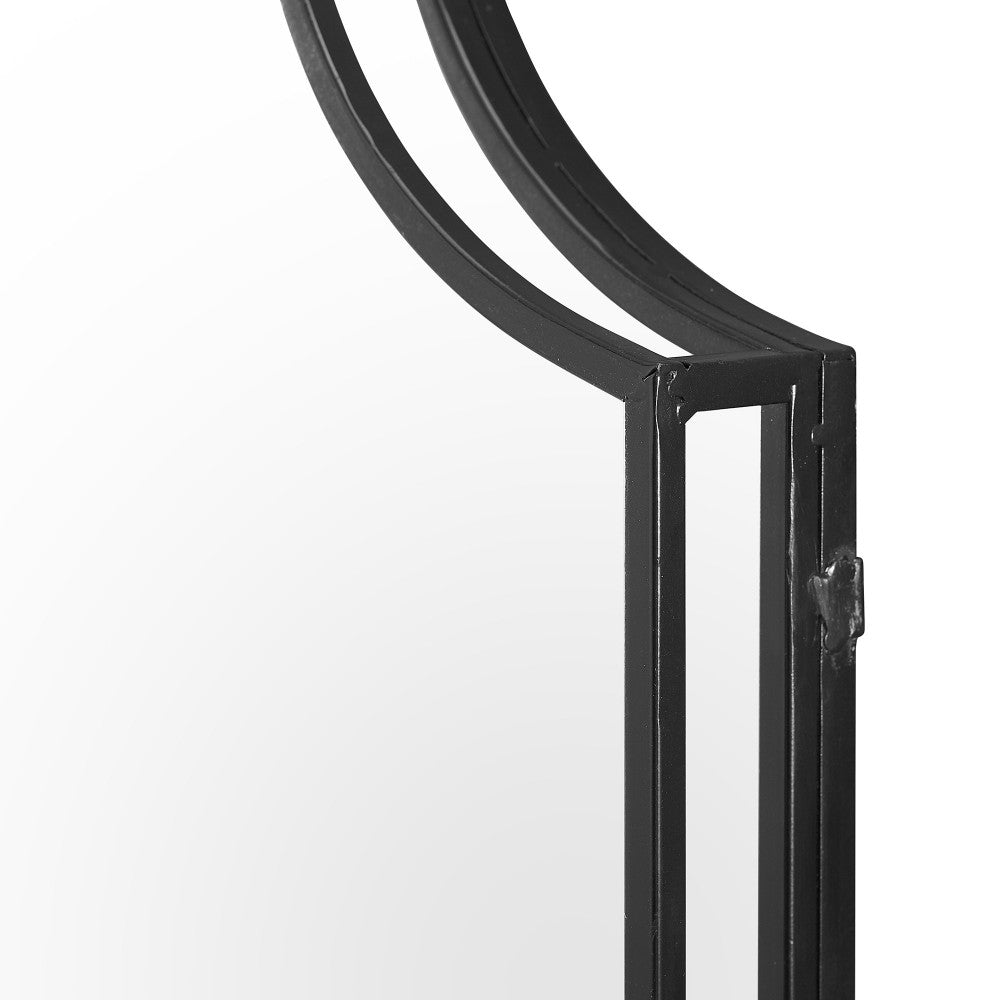 32" Rectangle Notched Corner Metal Framed Mirror - Black