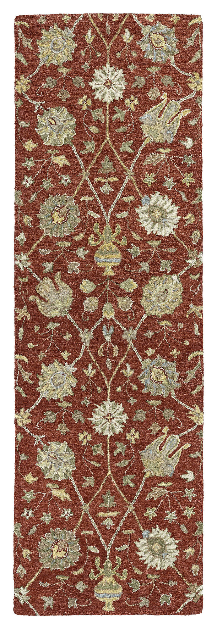 Kaleen Helena Collection Dark Red Runner 2'6" x 8'