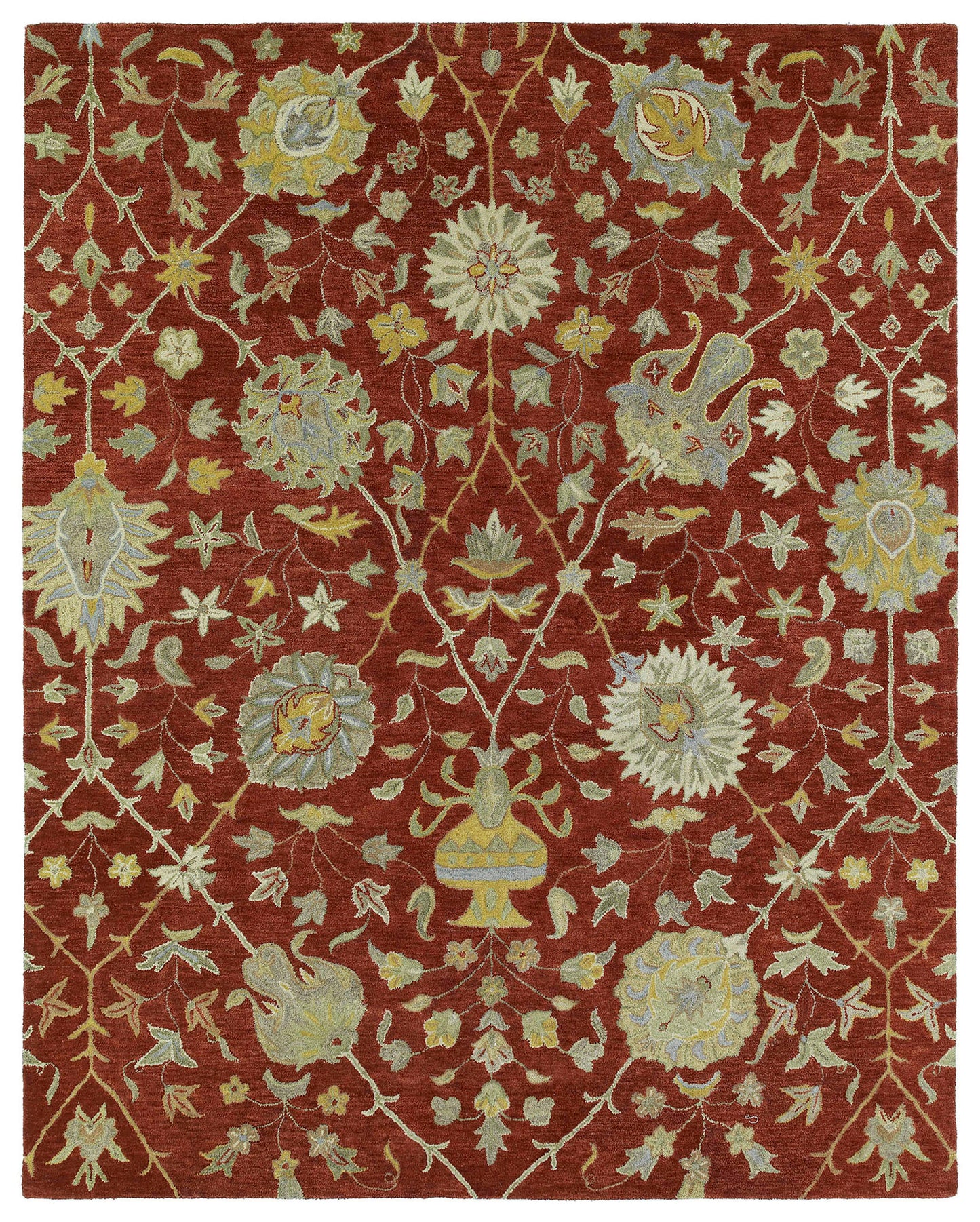Kaleen Helena Collection Dark Red Throw Rug 2' x 3'