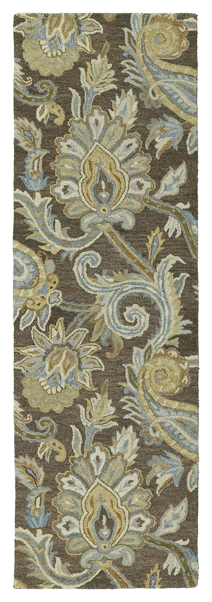 Kaleen Helena Collection Dark Brown Runner 2'6" x 8'
