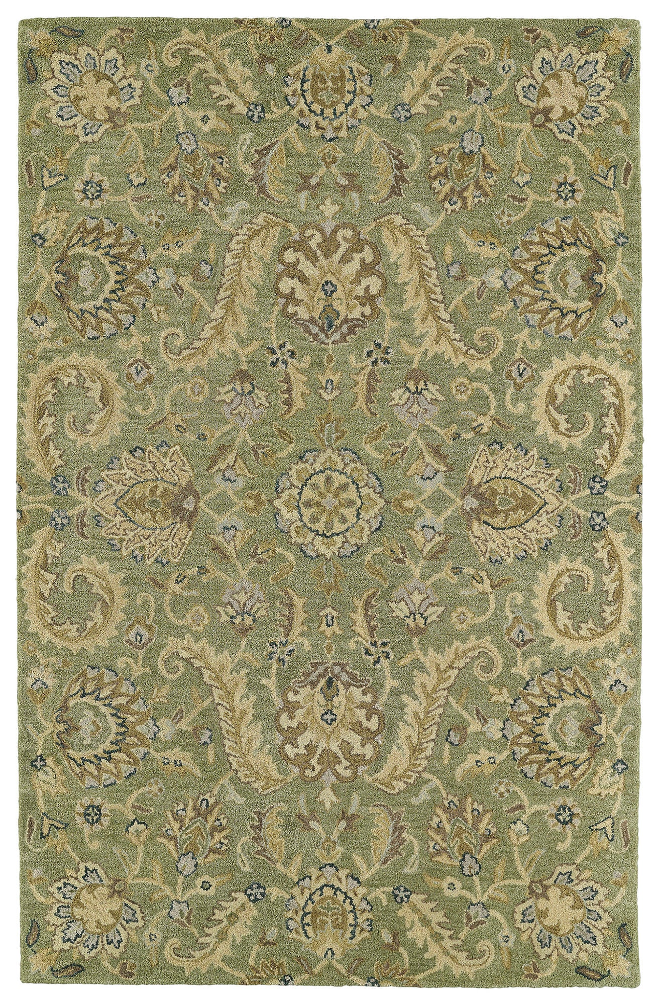 Kaleen Helena Collection Dark Green Runner 2'6" x 8'