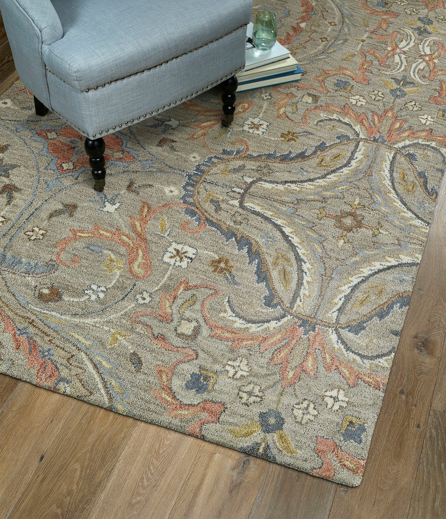 Kaleen Helena Collection Dark Taupe  Throw Rug 2' x 3'