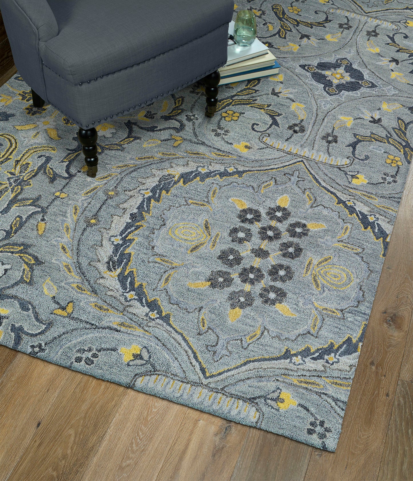 Kaleen Helena Collection Light Grey Runner 2'6" x 8'