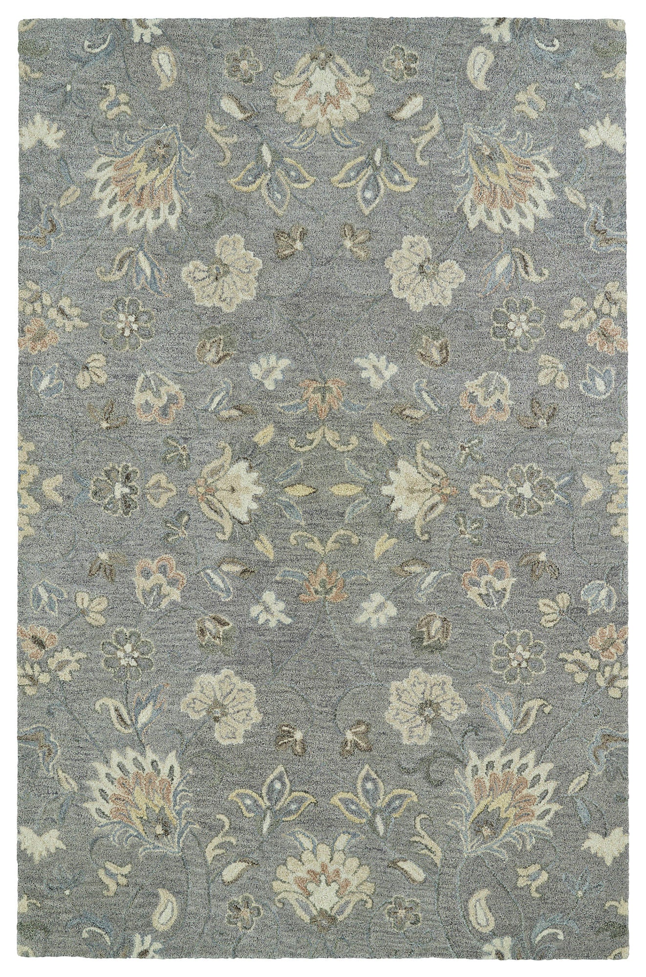 Kaleen Helena Collection Gray Ivory Runner 2'6" x 12'