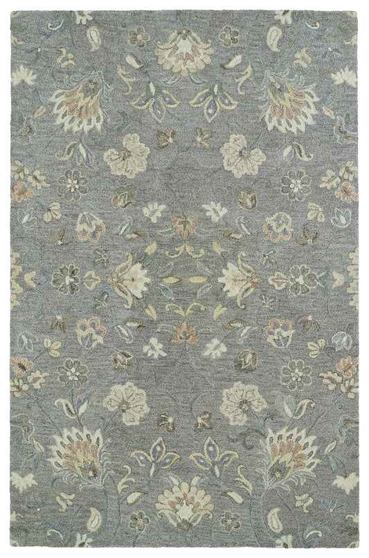 Kaleen Helena Collection Gray Ivory Area Rug 4' x 6'