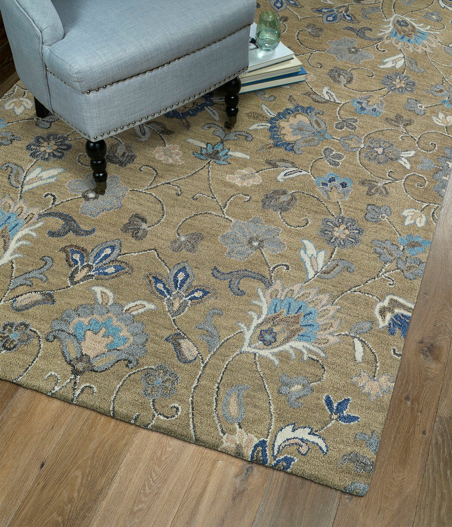 Kaleen Helena Collection Lt Brown Denim Area Rug 4' x 6'