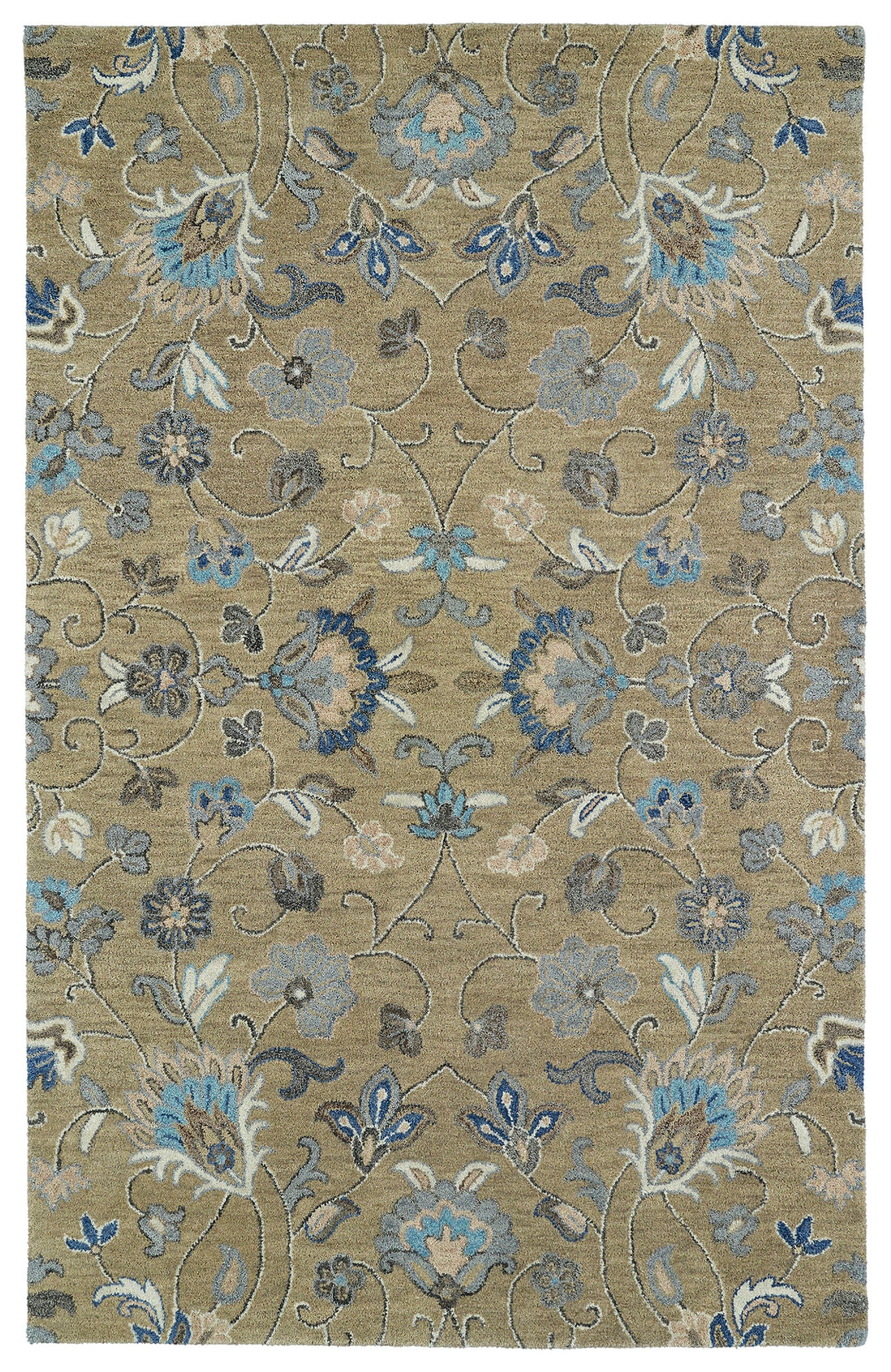 Kaleen Helena Collection Lt Brown Denim Throw Rug 2' x 3'