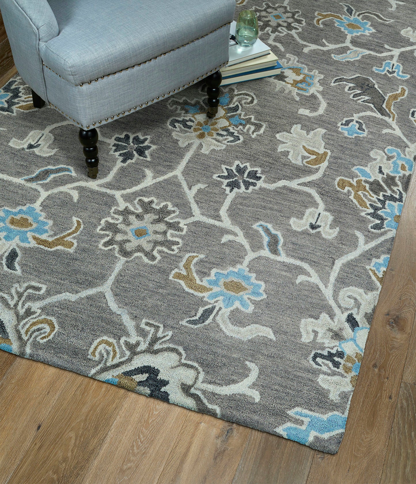 Kaleen Helena Collection Gray LtGray Runner 2'6" x 8'