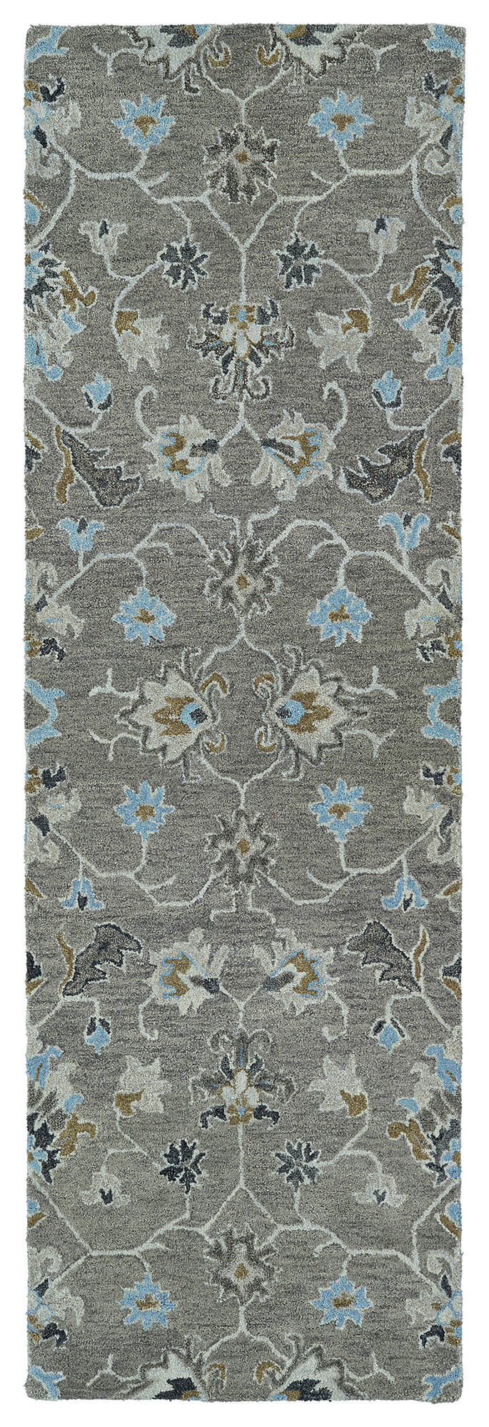 Kaleen Helena Collection Gray LtGray Runner 2'6" x 12'