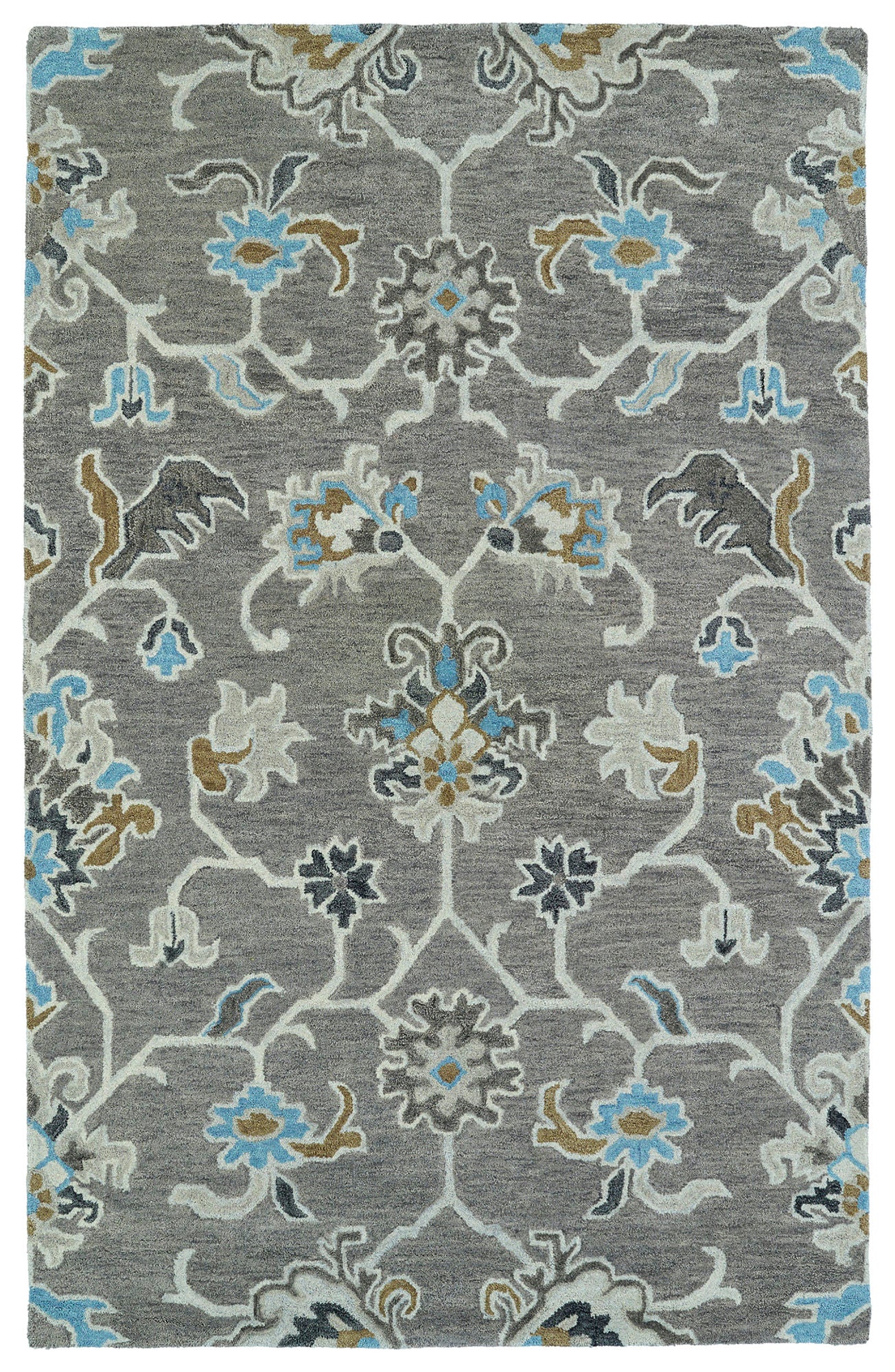Kaleen Helena Collection Gray LtGray Runner 2'6" x 12'