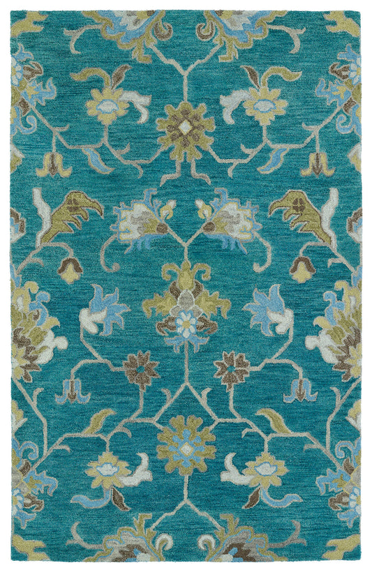 Kaleen Helena Collection Dark Turquoise Area Rug 4' x 6'