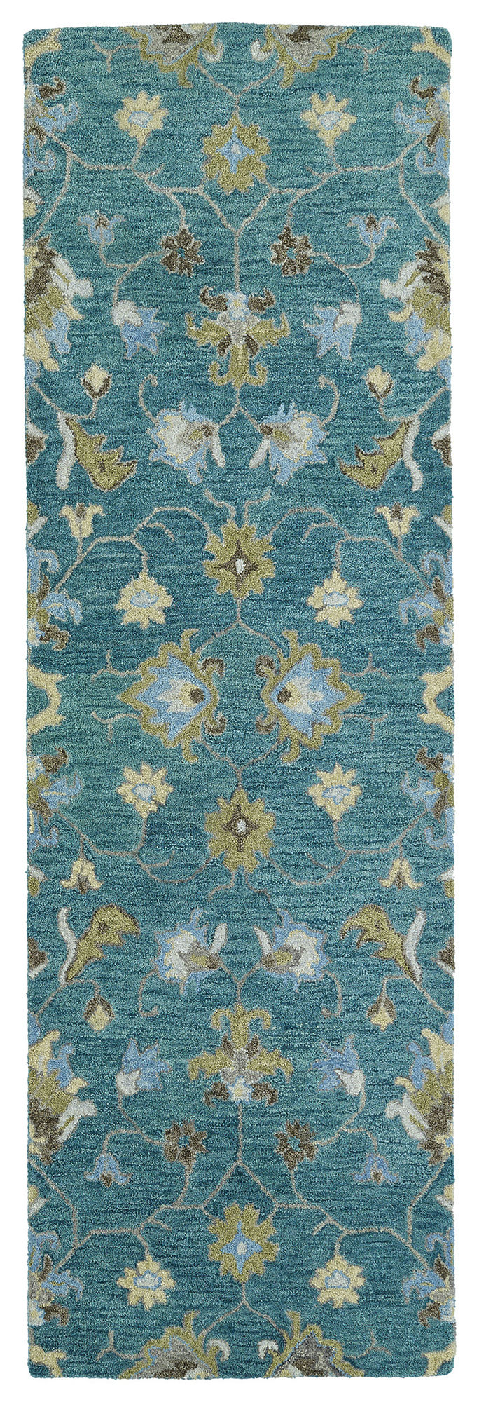 Kaleen Helena Collection Dark Turquoise Runner 2'6" x 8'