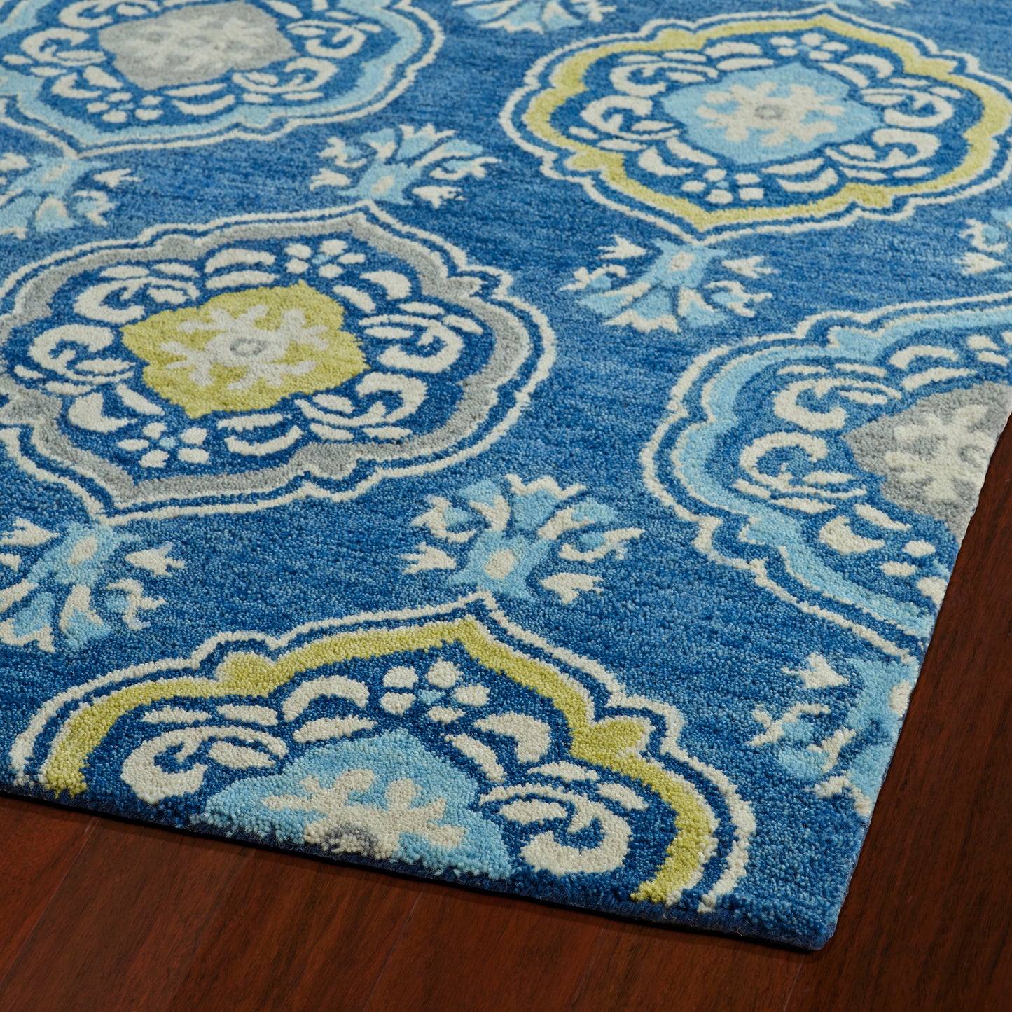 Kaleen Helena Collection Navy LtBlue Runner 2'6" x 8'