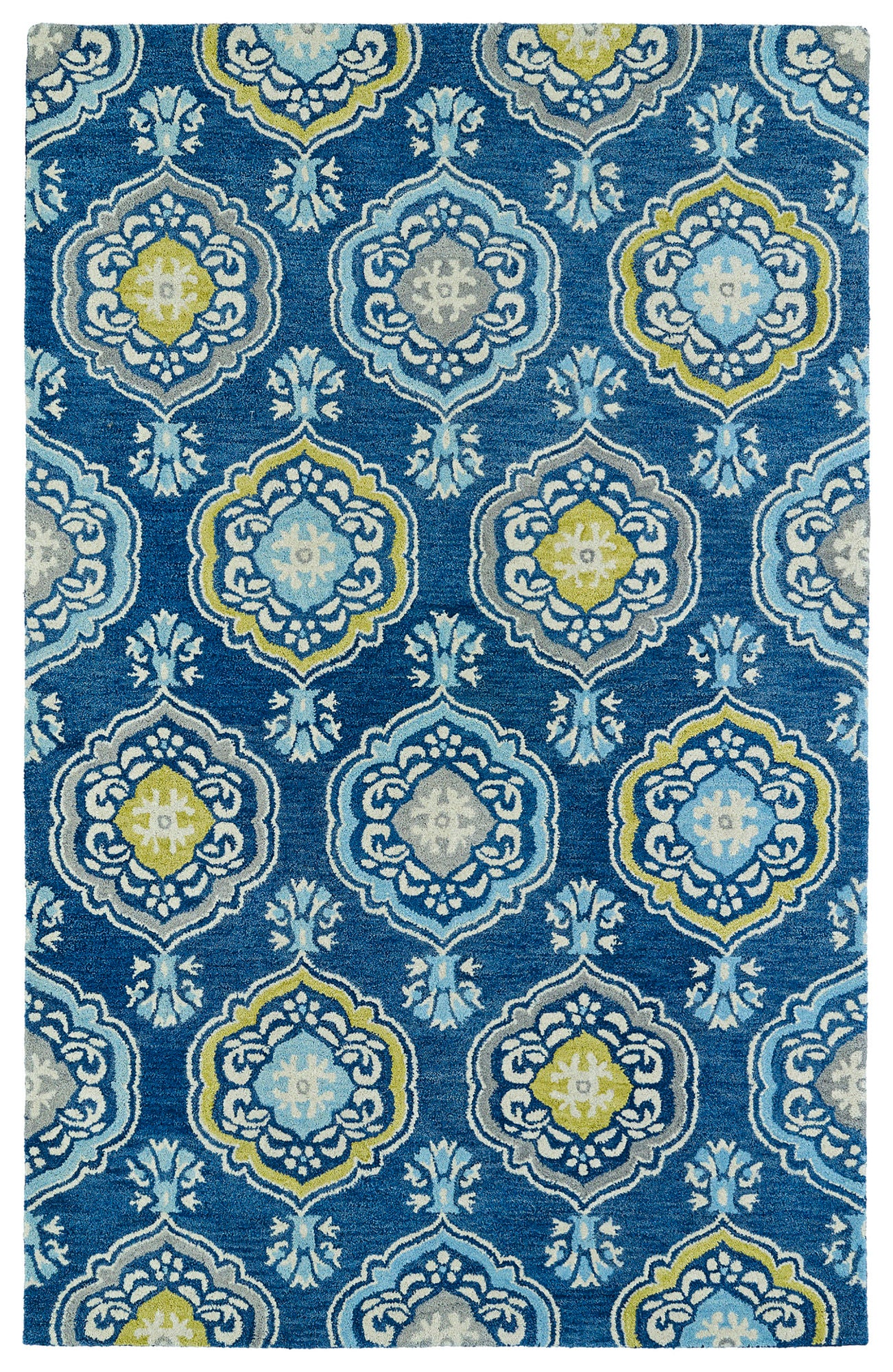 Kaleen Helena Collection Navy LtBlue Runner 2'6" x 8'