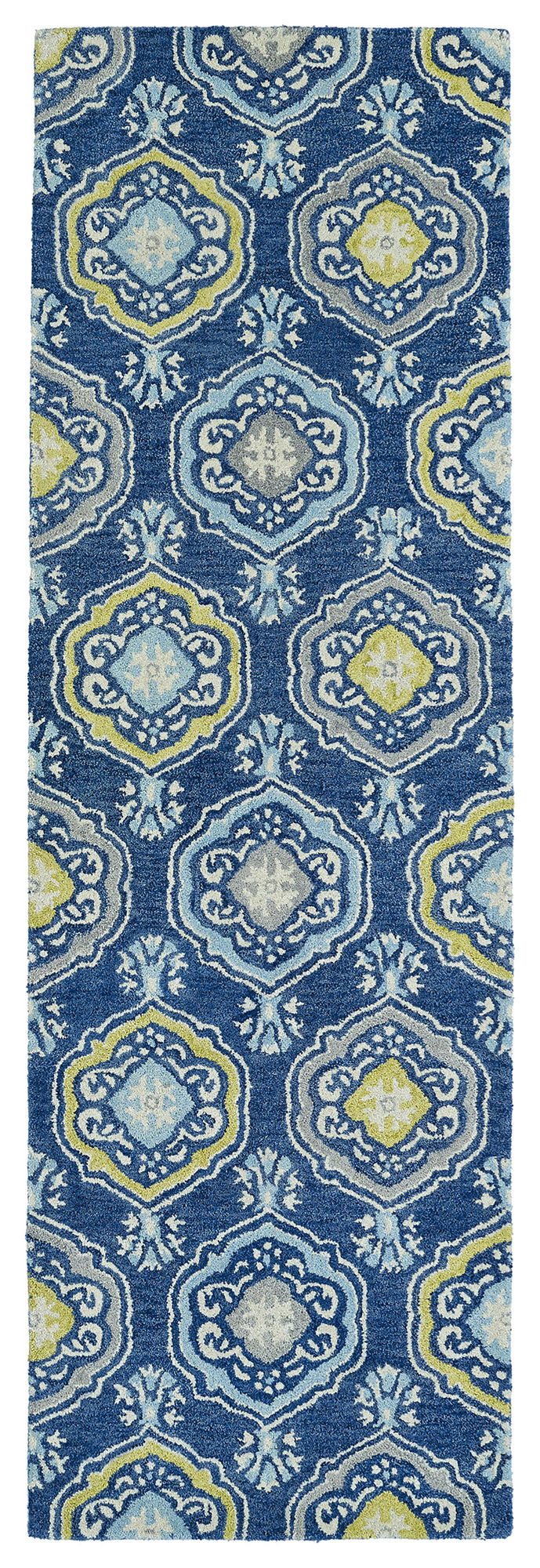 Kaleen Helena Collection Navy LtBlue Runner 2'6" x 8'