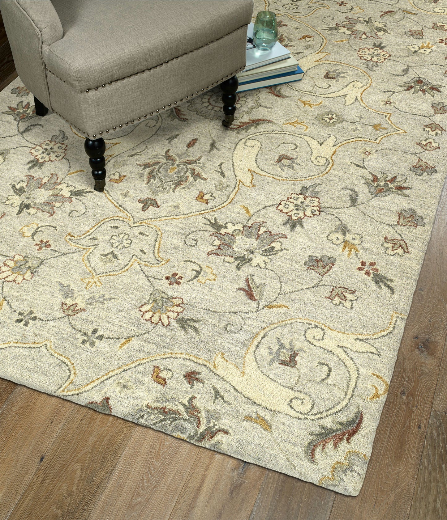 Kaleen Helena Collection Light Mushroom Area Rug 4' x 6'