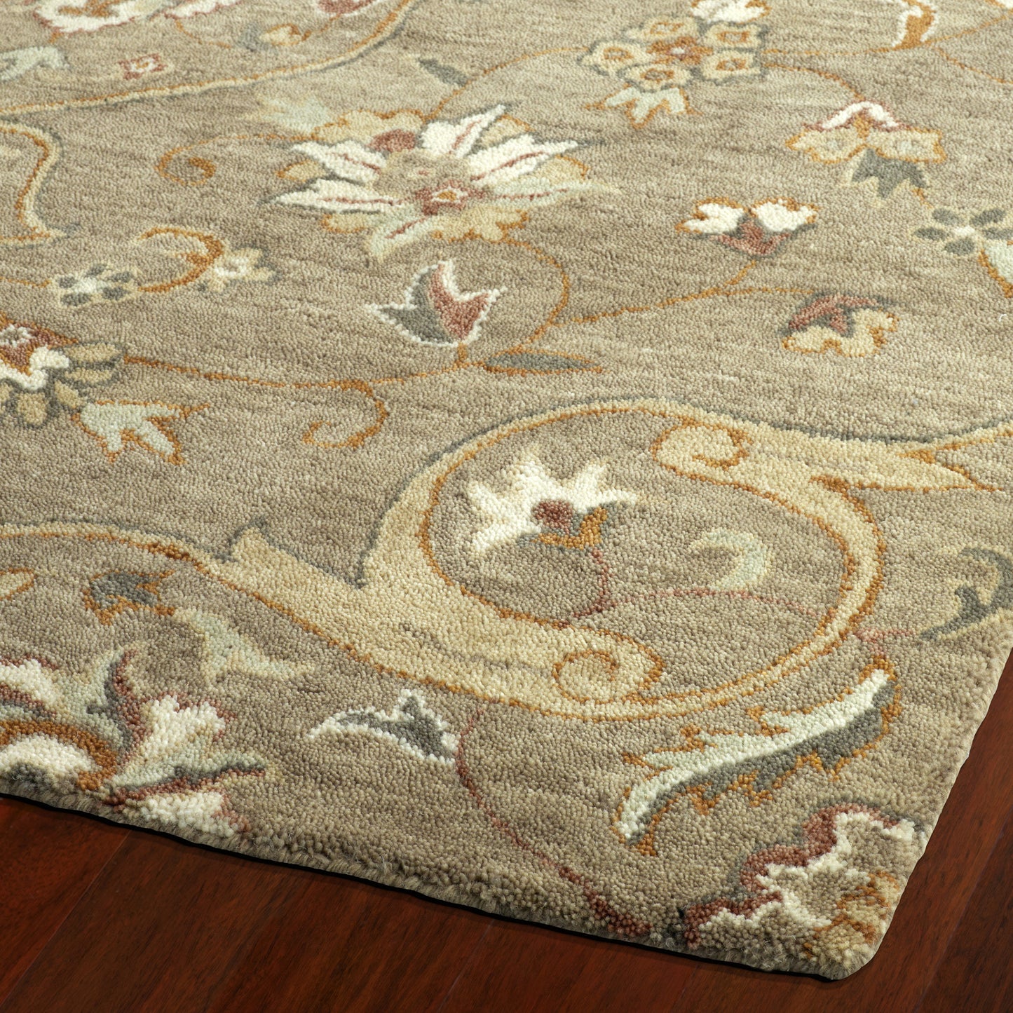 Kaleen Helena Collection Lt Brown Linen Throw Rug 2' x 3'