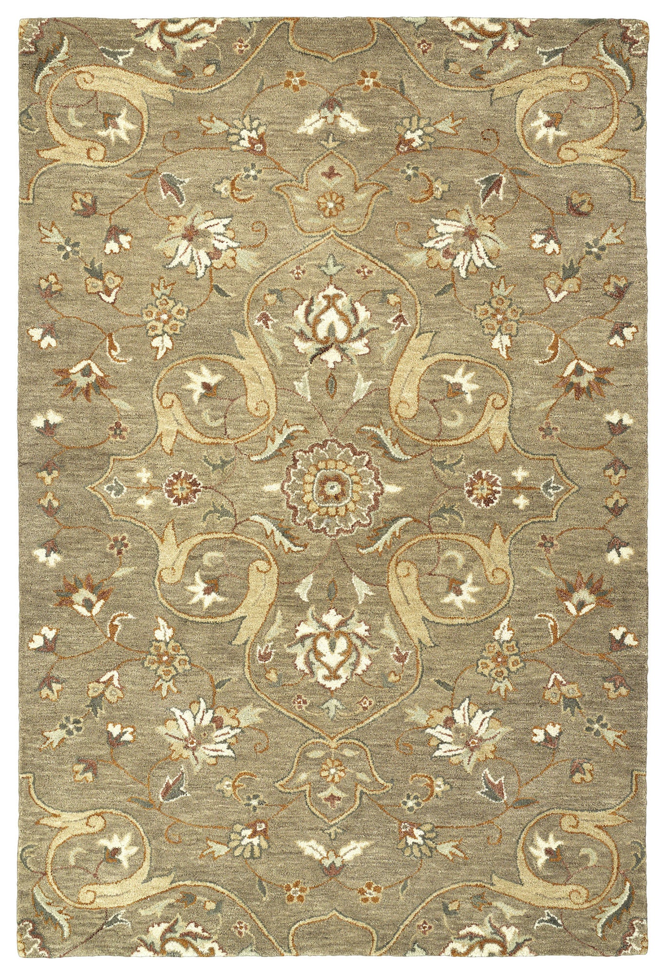 Kaleen Helena Collection Lt Brown Linen Throw Rug 2' x 3'