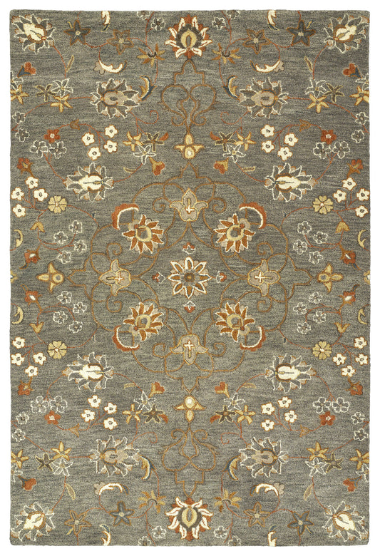 Kaleen Helena Collection Dark Pewter Green Area Rug 4' x 6'