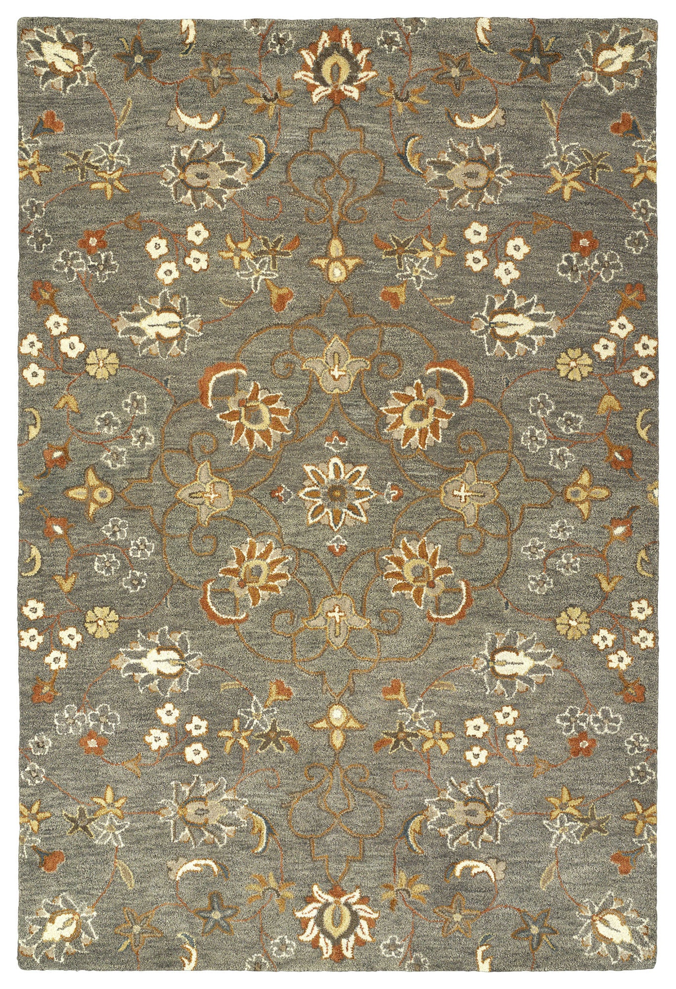 Kaleen Helena Collection Dark Pewter Green Throw Rug 2' x 3'