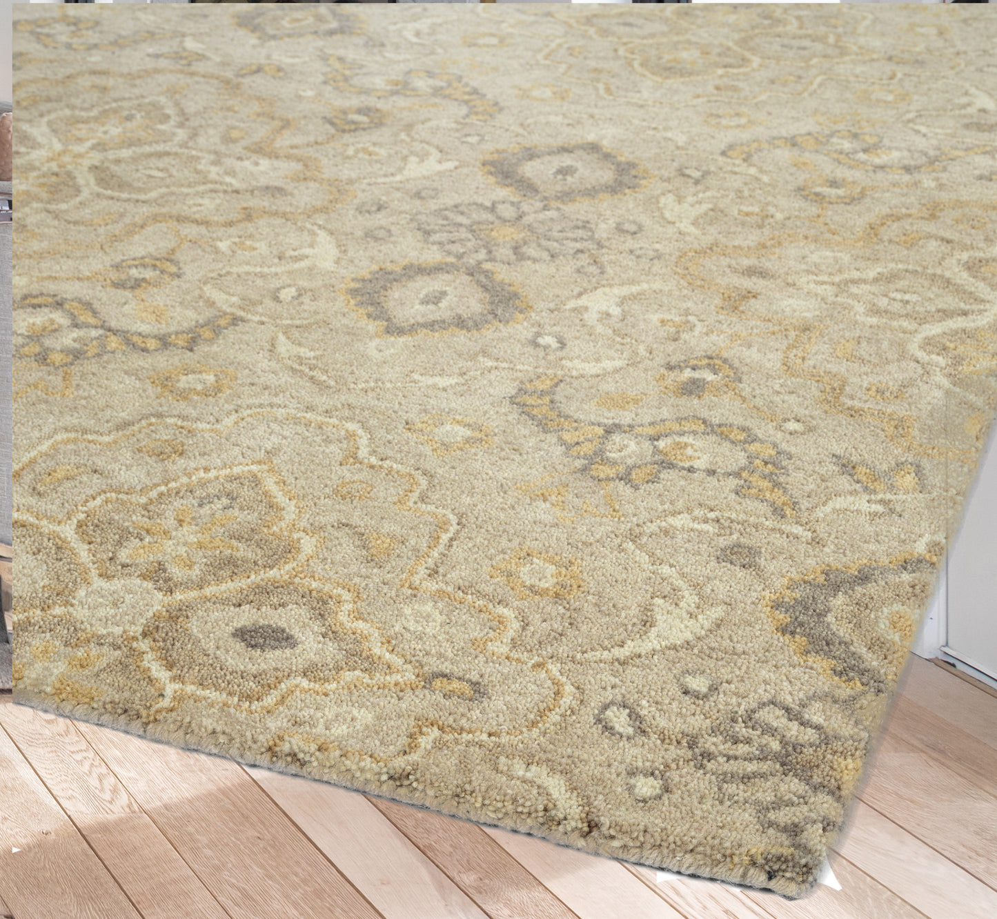 Kaleen Helena Collection Light Sand Runner 2'6" x 8'
