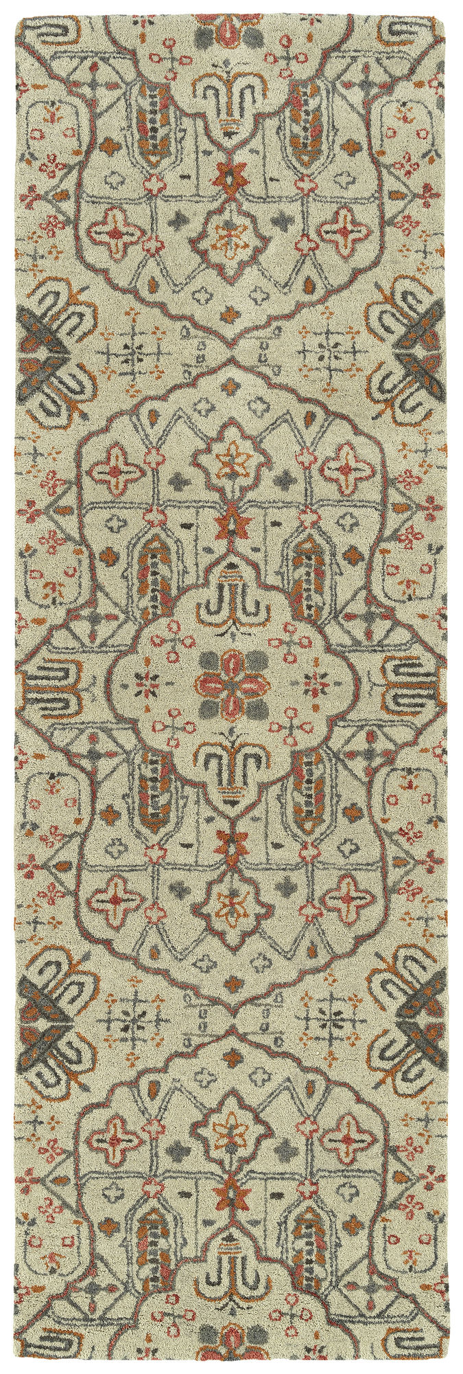 Kaleen Helena Collection Ivory Pink Runner 2'6" x 12'
