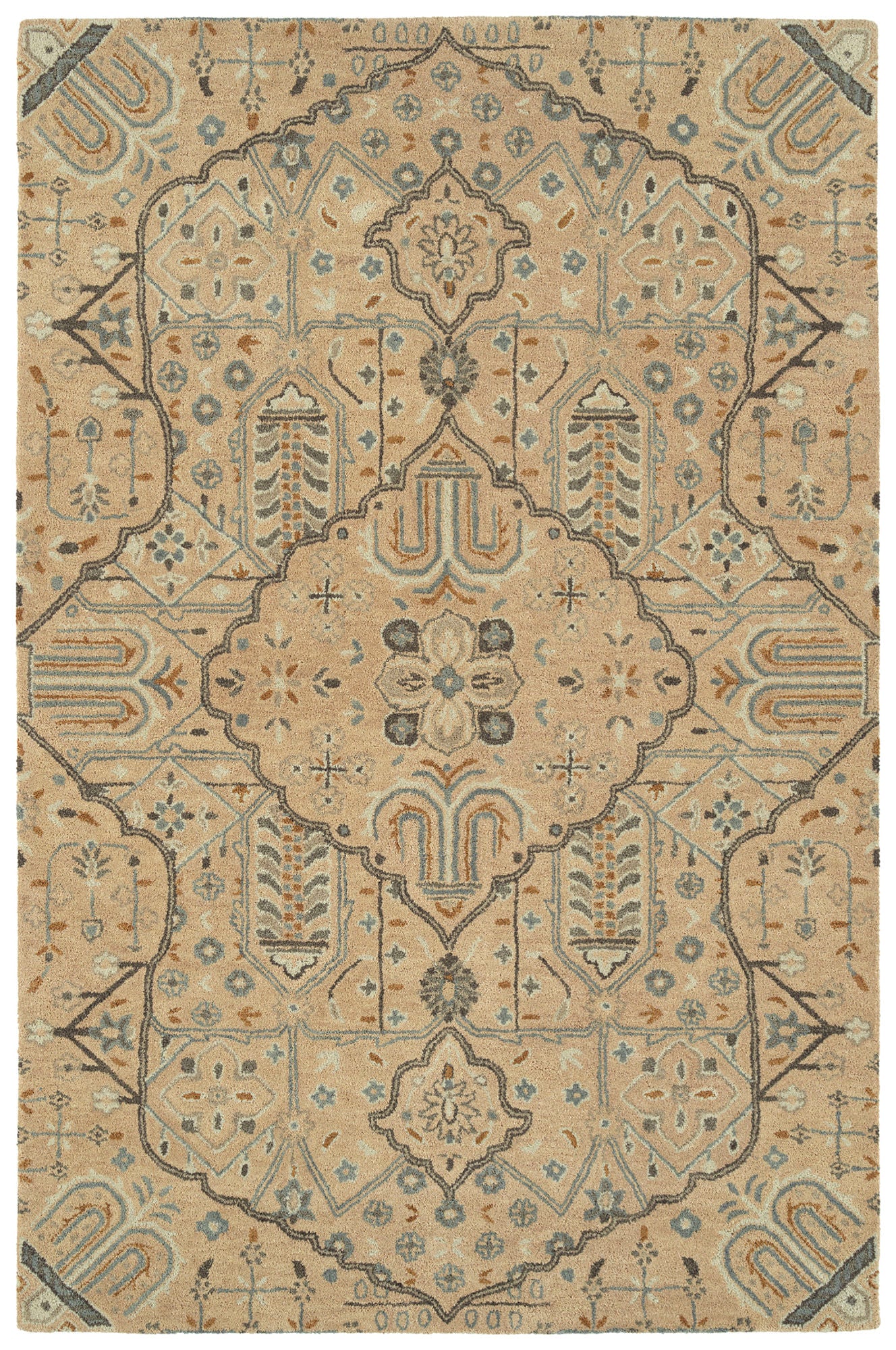 Kaleen Helena Collection Dark Salmon Throw Rug 2' x 3'