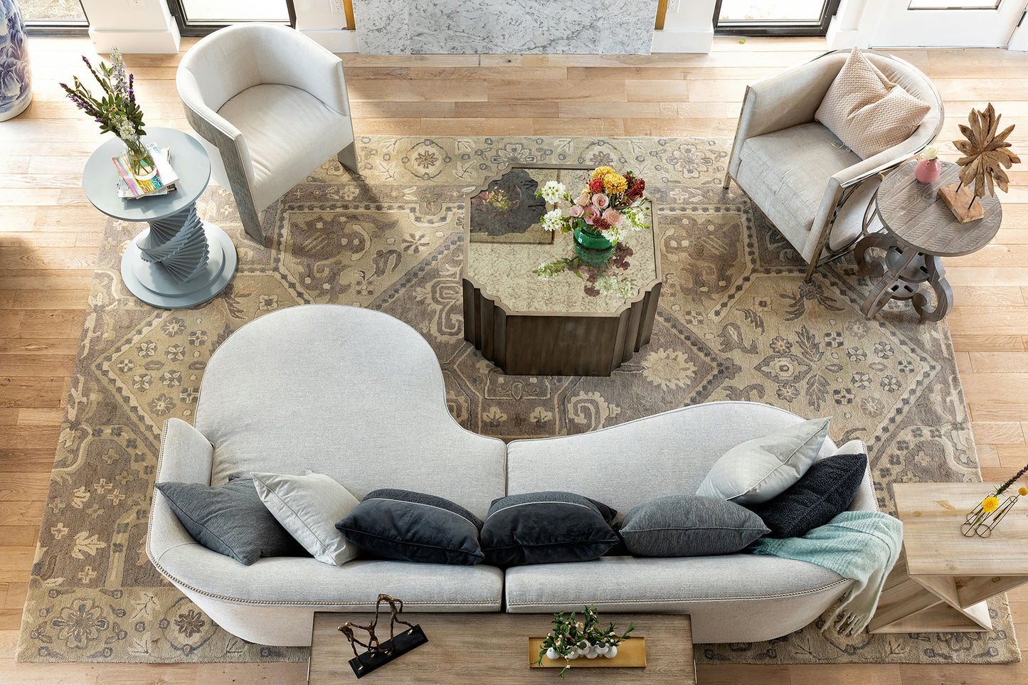 Kaleen Helena Collection Gray Taupe Runner 2'6" x 12'