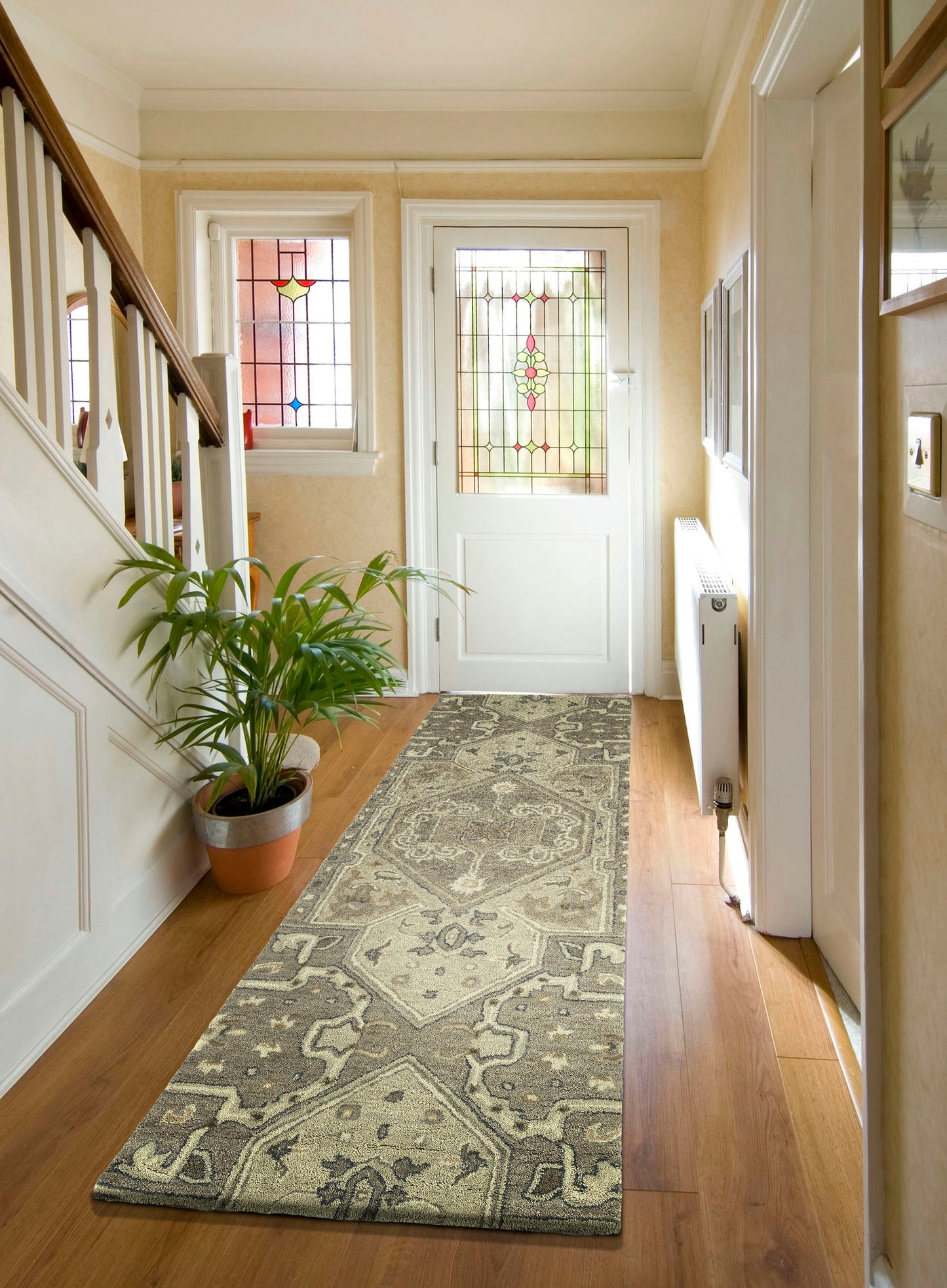 Kaleen Helena Collection Gray Taupe Runner 2'6" x 12'