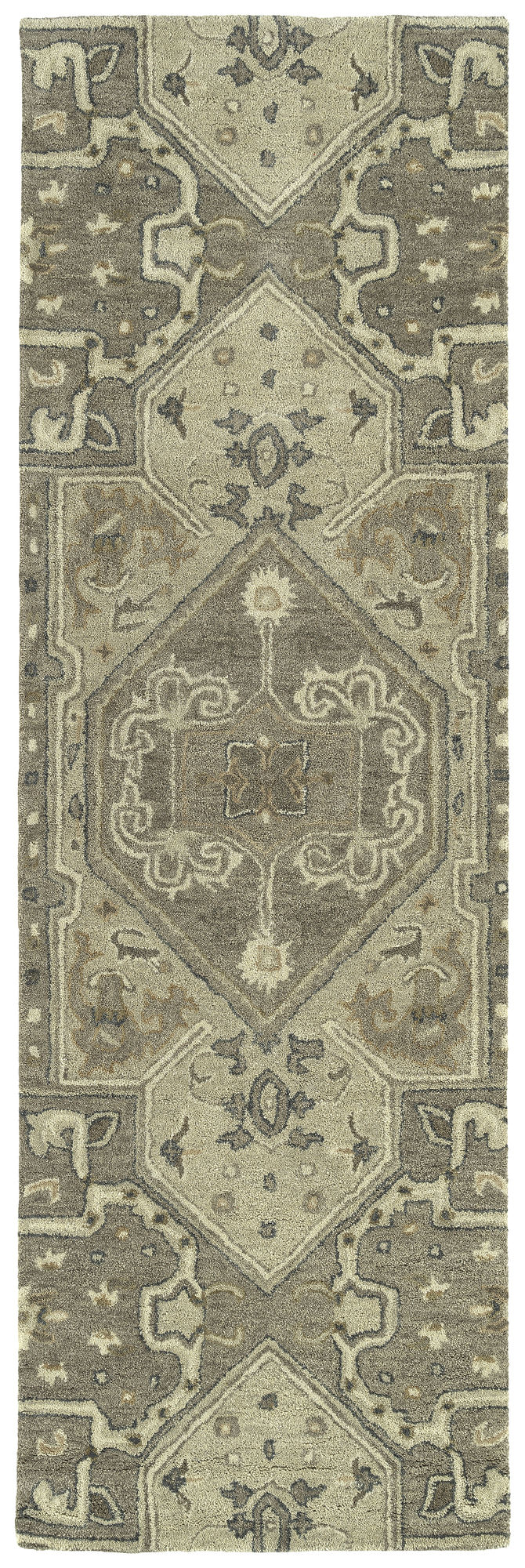 Kaleen Helena Collection Gray Taupe Runner 2'6" x 8'