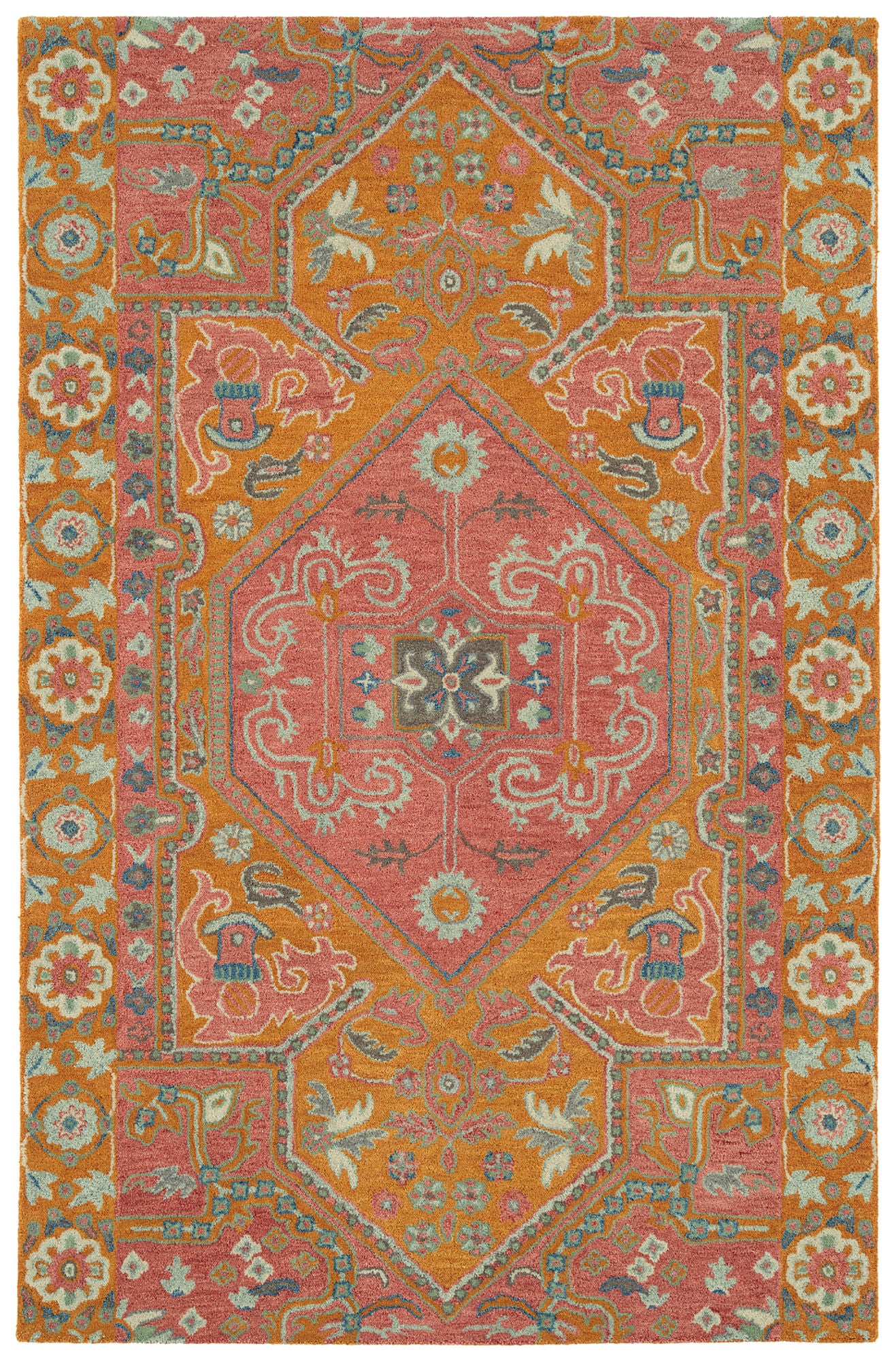 Kaleen Helena Collection Dark Pink Throw Rug 2' x 3'