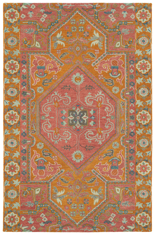 Kaleen Helena Collection Dark Pink Area Rug 9' x 12'
