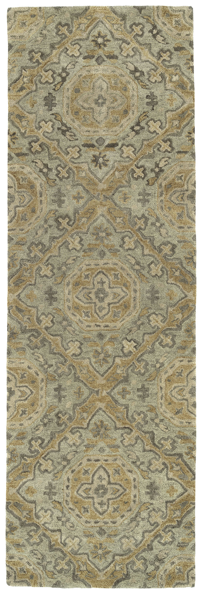 Kaleen Helena Collection Sage Brown Runner 2'6" x 8'