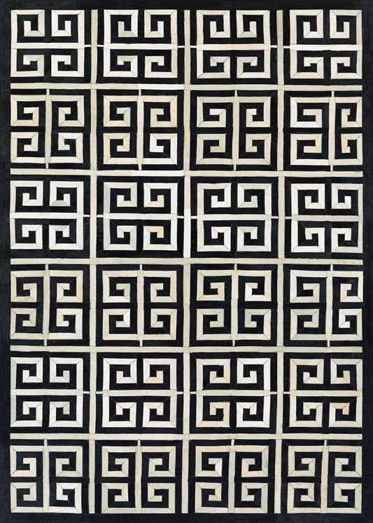 Couristan Chalet Meander Black-Ivory Rug 8' x 11'