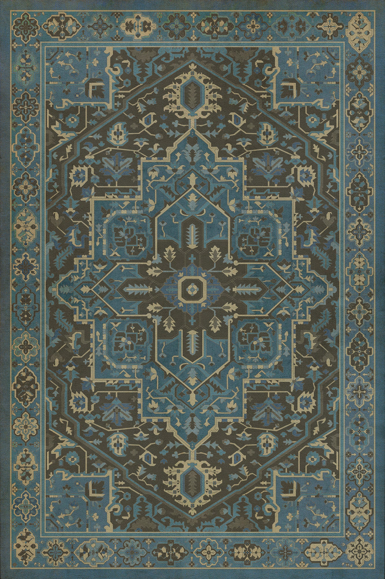 Persian Bazaar - Camelot - Merlin 20x30 Vintage Vinyl Floorcloth