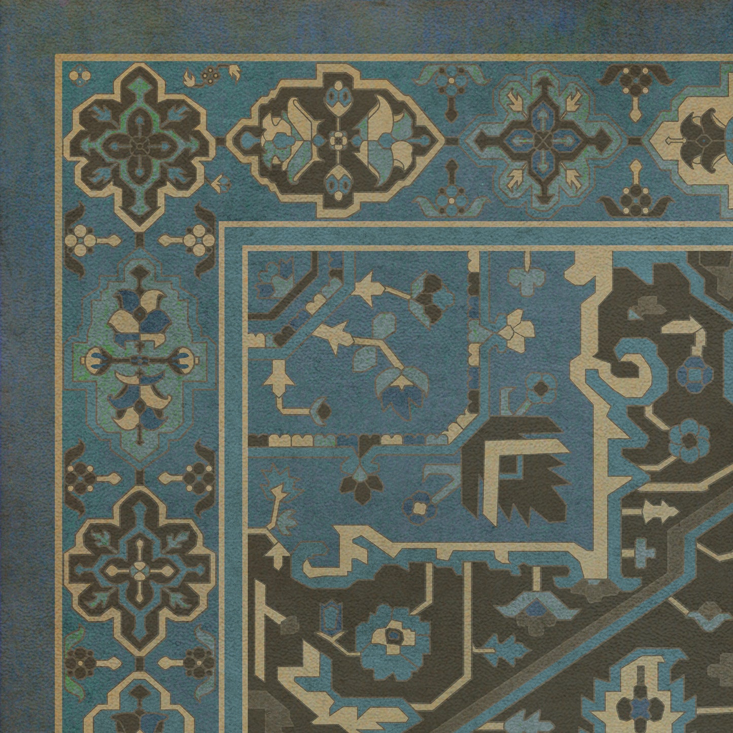 Persian Bazaar - Camelot - Merlin 38x56 Vintage Vinyl Floorcloth