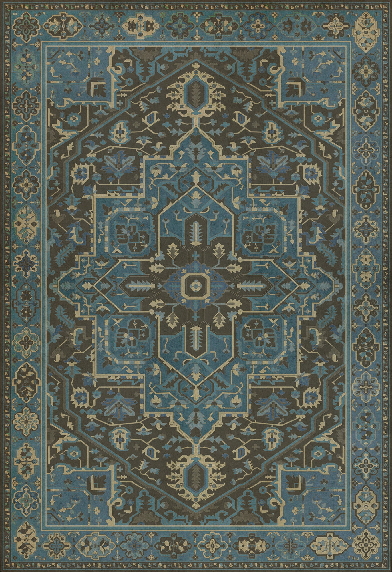 Persian Bazaar - Camelot - Merlin 70x102 Vintage Vinyl Floorcloth