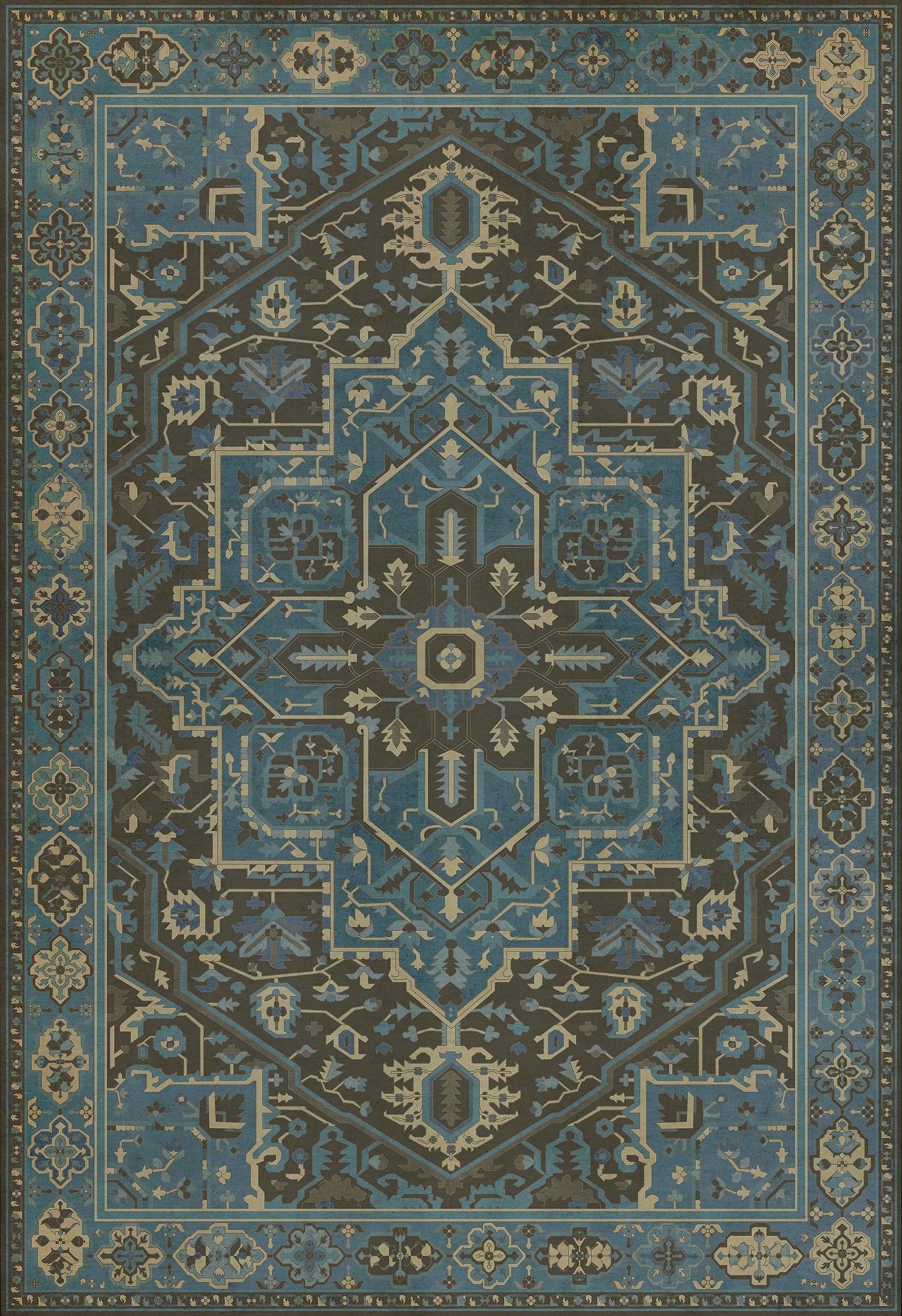 Persian Bazaar - Camelot - Merlin 120x175 Vintage Vinyl Floorcloth