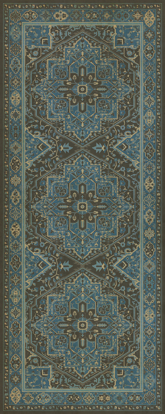 Persian Bazaar - Camelot - Merlin 36x90 Vintage Vinyl Floorcloth