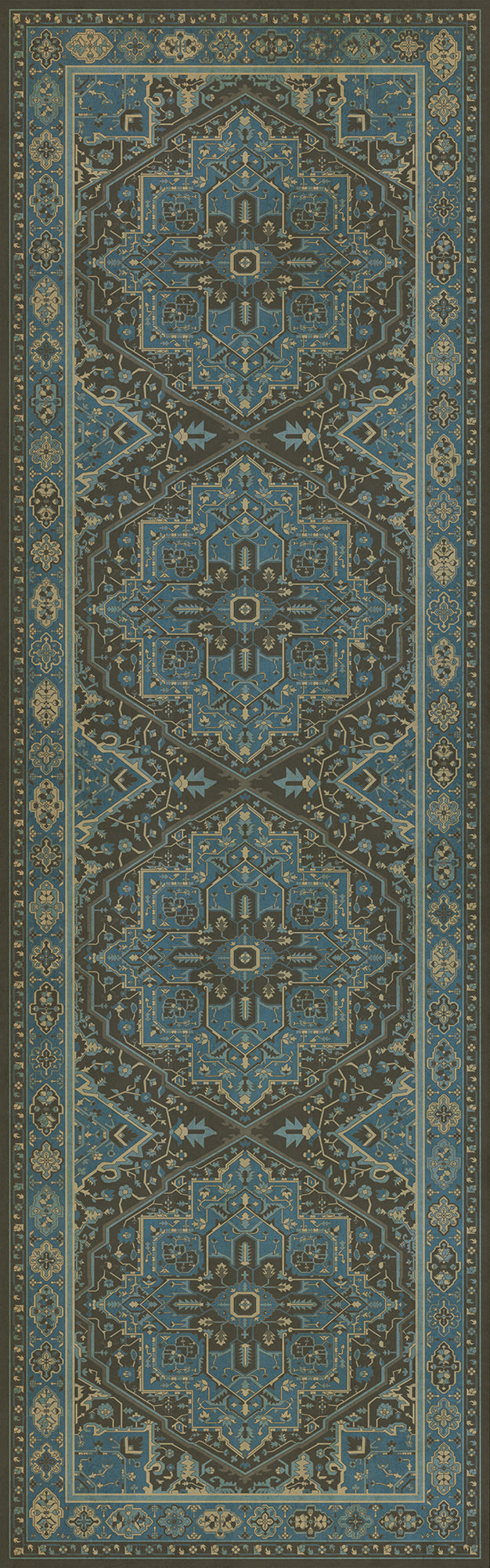 Persian Bazaar - Camelot - Merlin 36x115 Vintage Vinyl Floorcloth