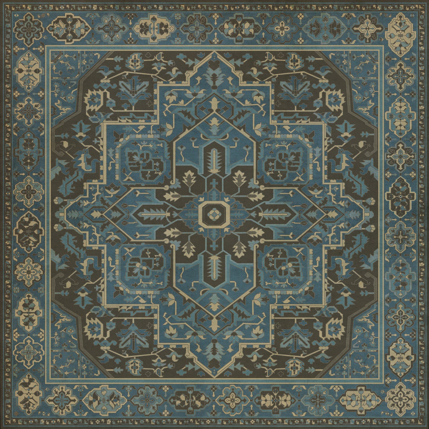 Persian Bazaar - Camelot - Merlin 60x60 Vintage Vinyl Floorcloth