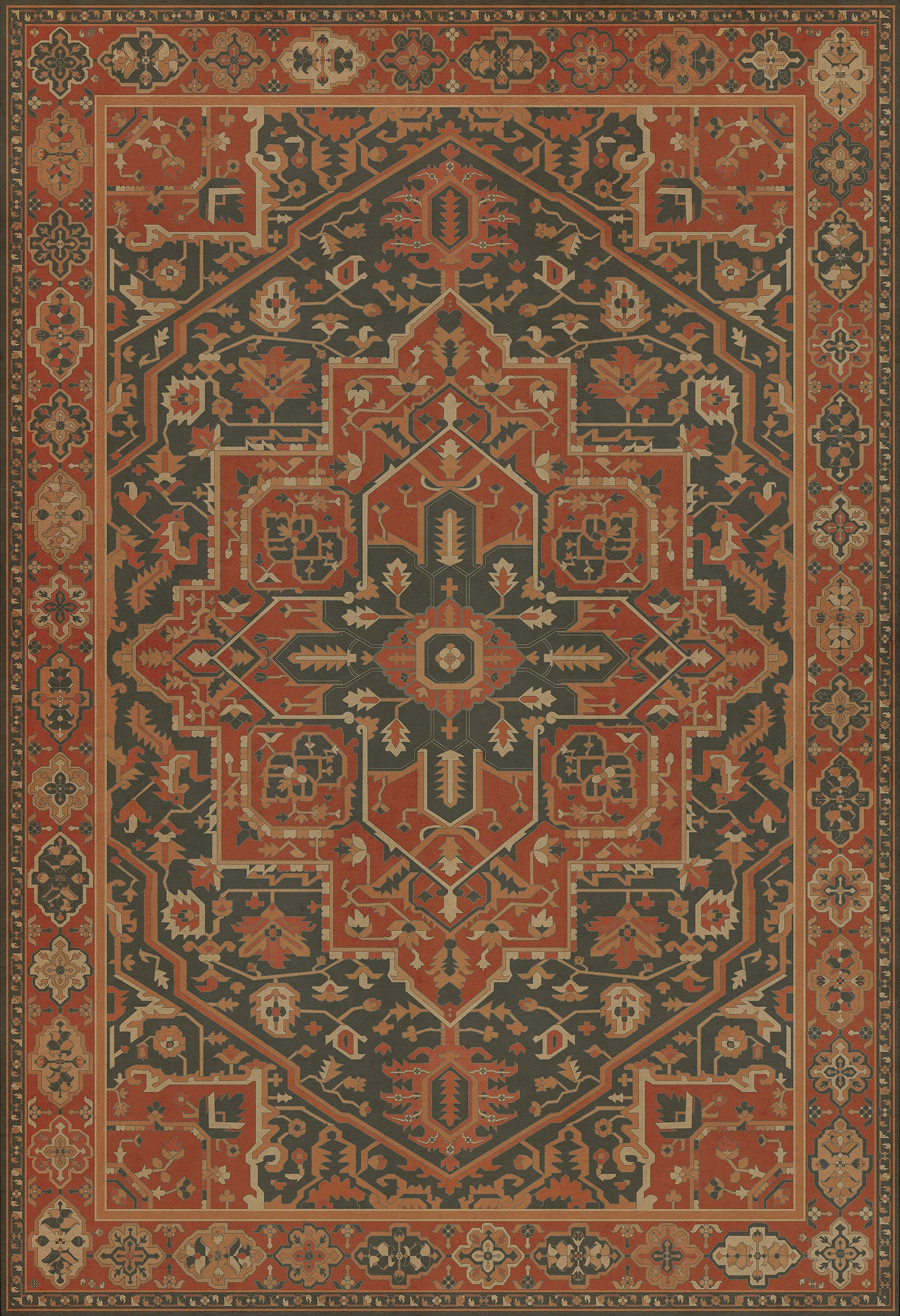 Persian Bazaar - Camelot - Mordred 52x76 Vintage Vinyl Floorcloth