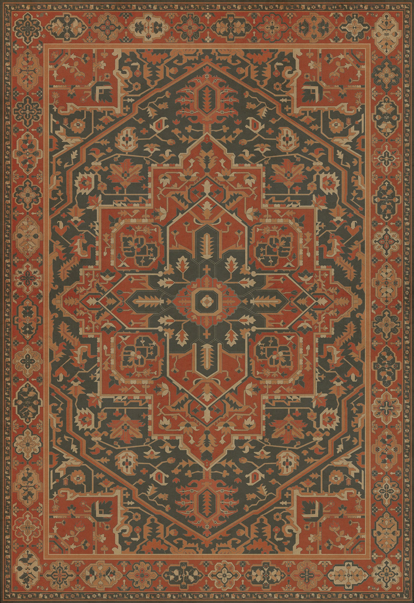 Persian Bazaar - Camelot - Mordred 70x102 Vintage Vinyl Floorcloth