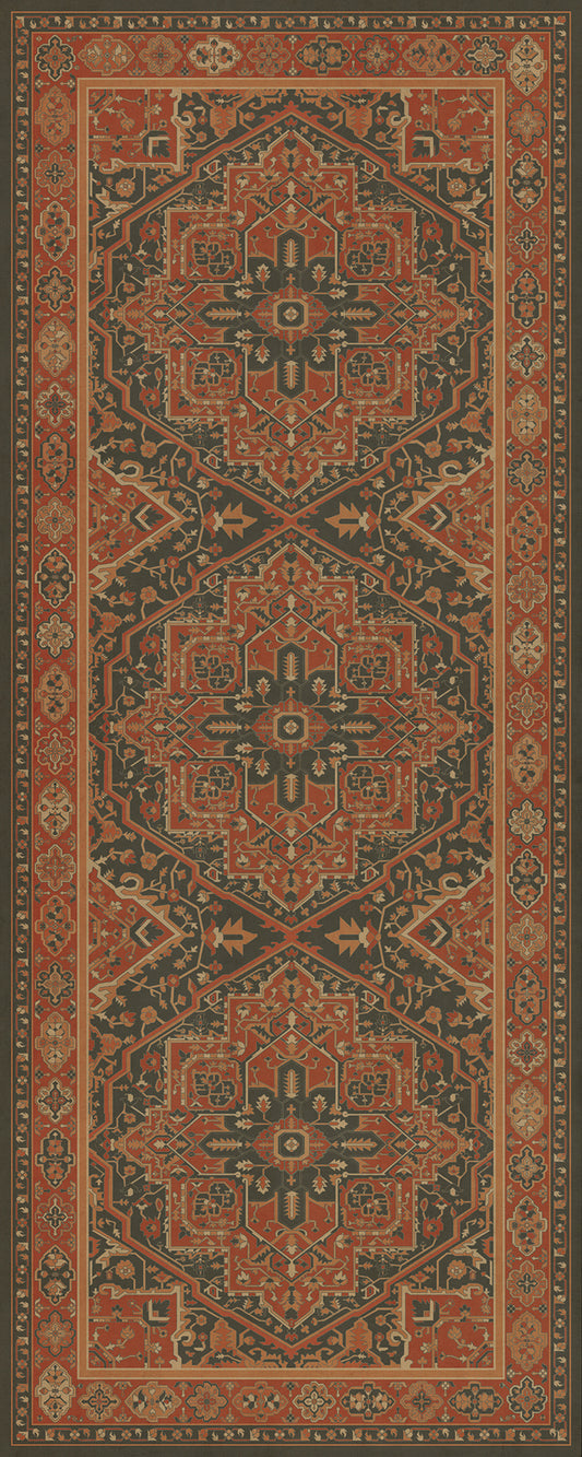Persian Bazaar - Camelot - Mordred 36x90 Vintage Vinyl Floorcloth