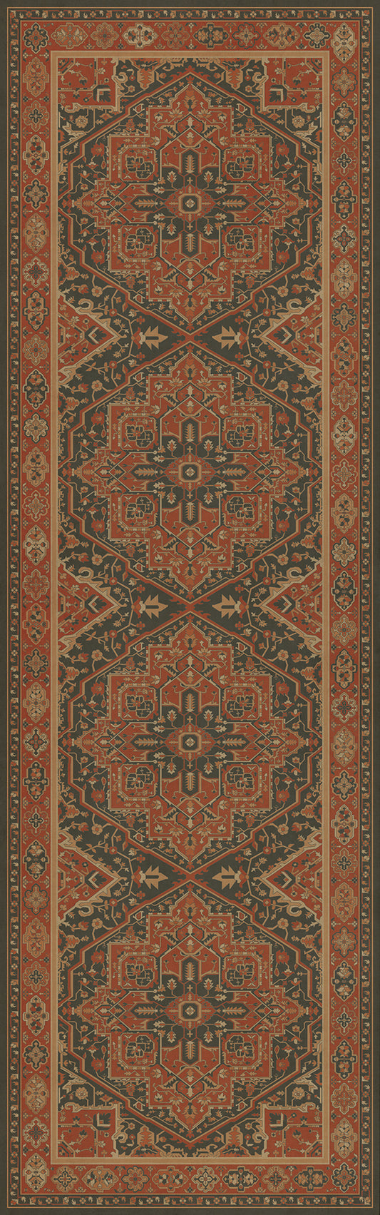 Persian Bazaar - Camelot - Mordred 36x115 Vintage Vinyl Floorcloth