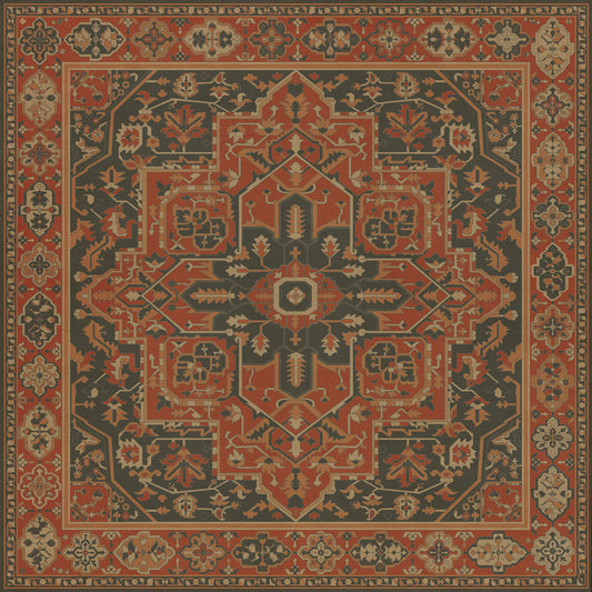 Persian Bazaar - Camelot - Mordred 36x36 Vintage Vinyl Floorcloth