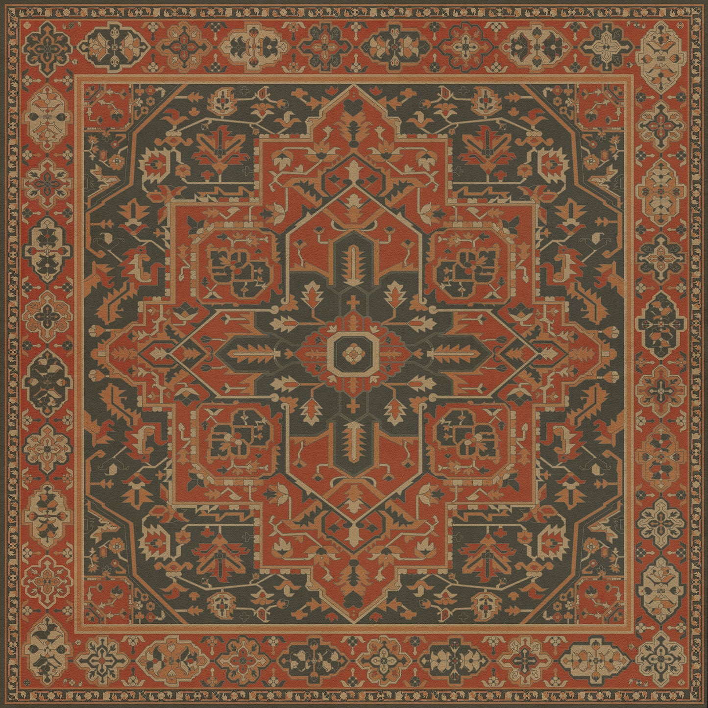 Persian Bazaar - Camelot - Mordred 48x48 Vintage Vinyl Floorcloth