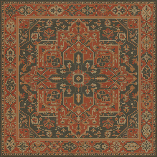 Persian Bazaar - Camelot - Mordred 120x120 Vintage Vinyl Floorcloth