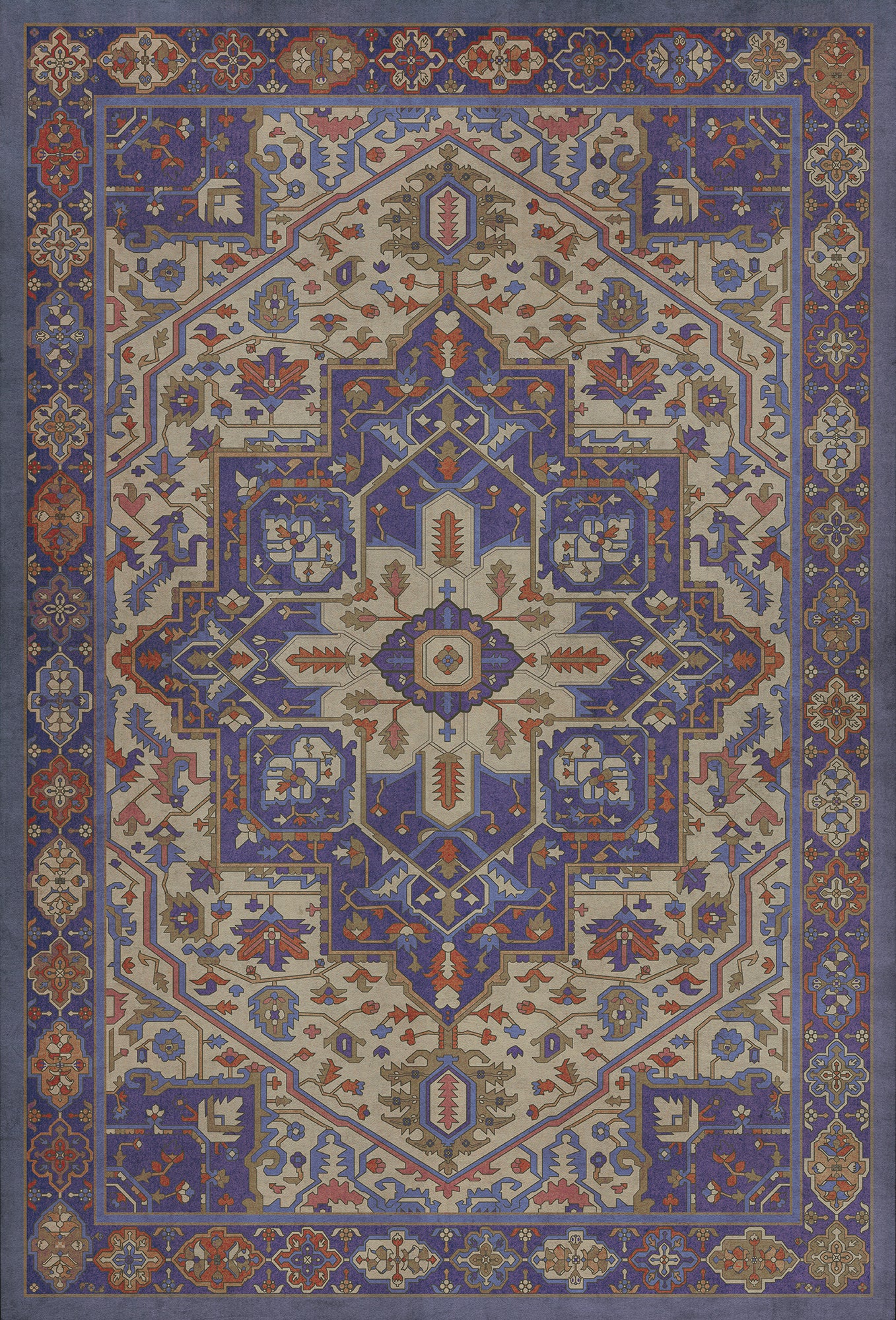 Persian Bazaar - Camelot - Morgana 38x56 Vintage Vinyl Floorcloth