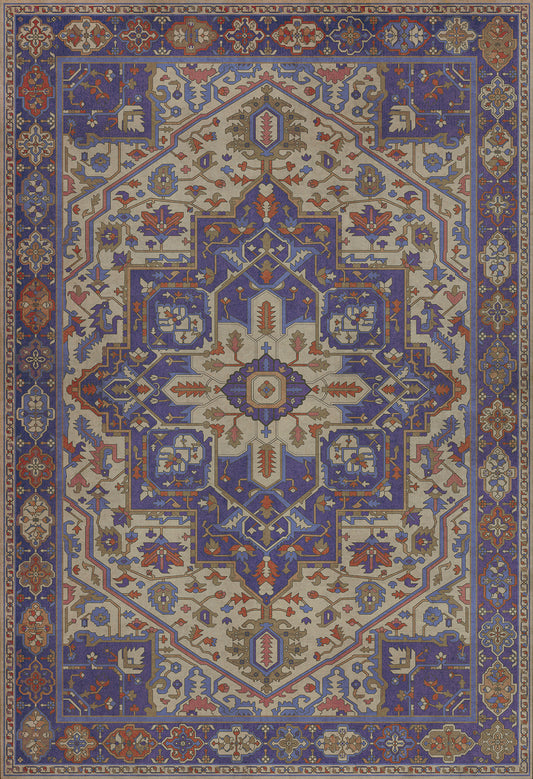 Persian Bazaar - Camelot - Morgana 52x76 Vintage Vinyl Floorcloth